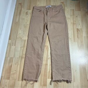 Just Black Denim Womens Beige Raw Hem High Waisted Jeans Size 28